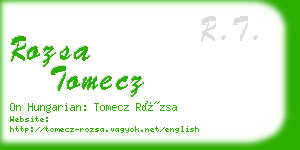 rozsa tomecz business card